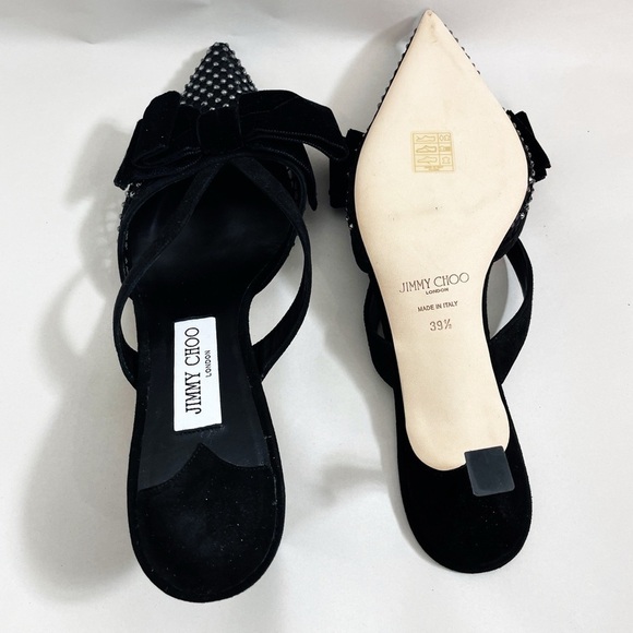 JIMMY CHOO Flaca Mule 50 Crystal kitten Heels - Picture 9 of 9